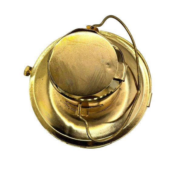 Vintage Goldtone 11" Lantern Five-Sided Glass Candle Holder - Picture 8 of 9